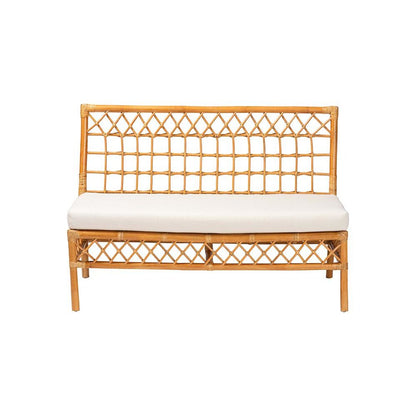 Capella Modern Bohemian Honey Rattan Dining Bench