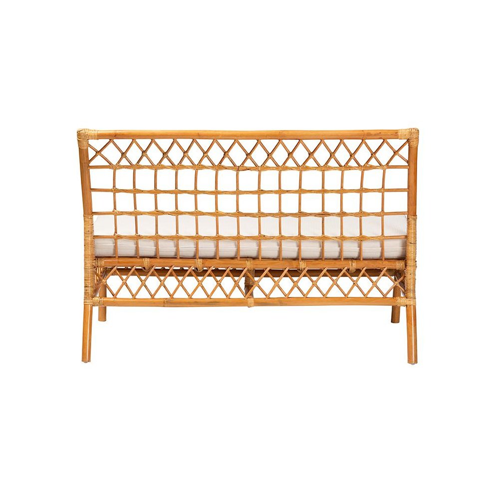 Capella Modern Bohemian Honey Rattan Dining Bench