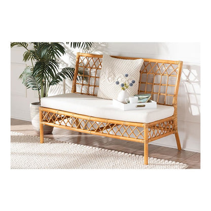Capella Modern Bohemian Honey Rattan Dining Bench