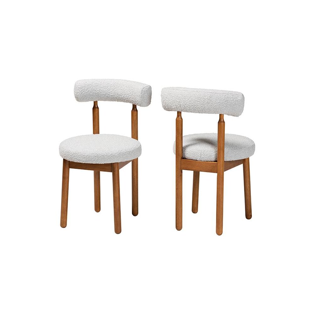 Walnut Brown Finished Wood 2-Piece Dining Chair Set