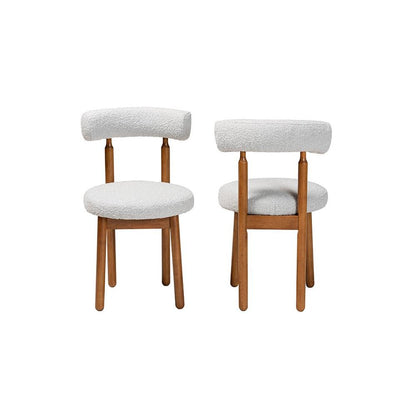 Walnut Brown Finished Wood 2-Piece Dining Chair Set
