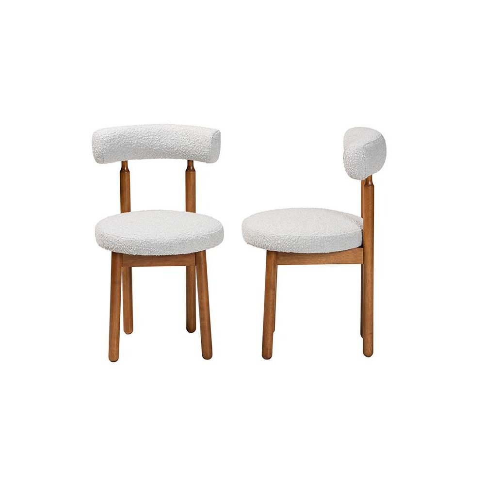 Walnut Brown Finished Wood 2-Piece Dining Chair Set