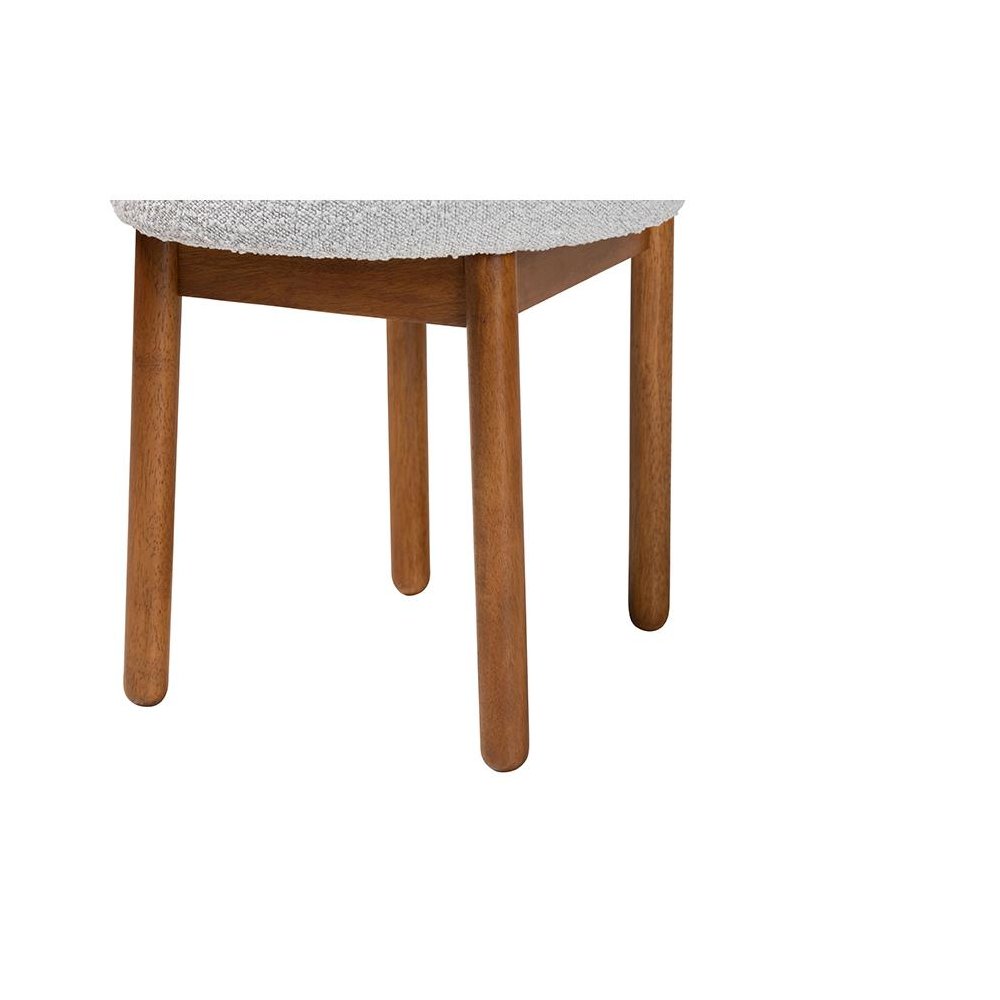 Walnut Brown Finished Wood 2-Piece Dining Chair Set