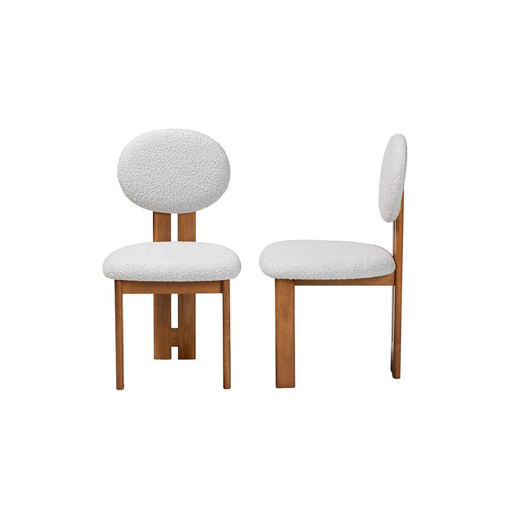 Walnut Brown Finished Wood 2-Piece Dining Chair Set