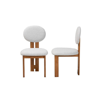 Walnut Brown Finished Wood 2-Piece Dining Chair Set