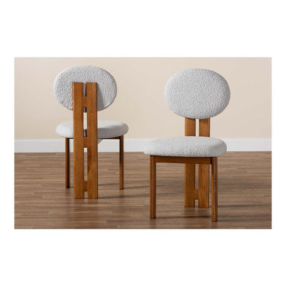 Walnut Brown Finished Wood 2-Piece Dining Chair Set