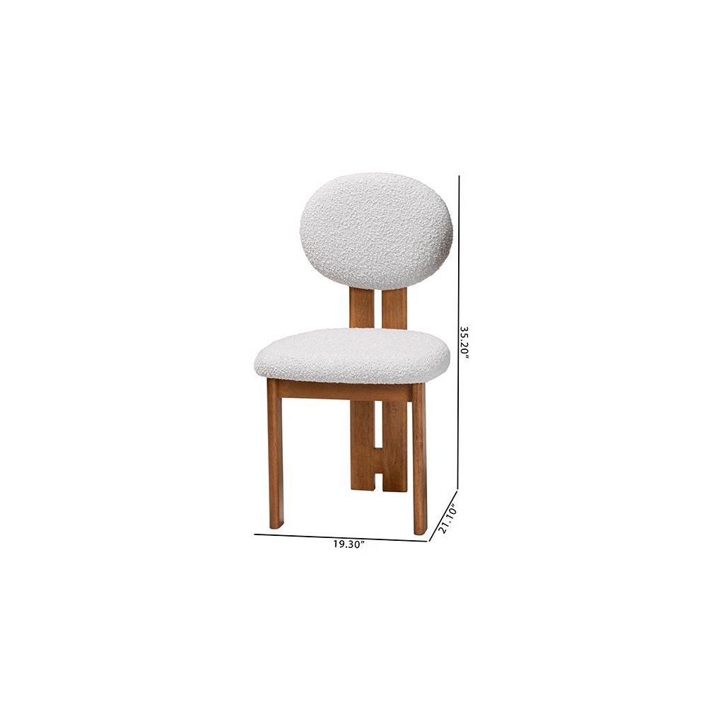 Walnut Brown Finished Wood 2-Piece Dining Chair Set