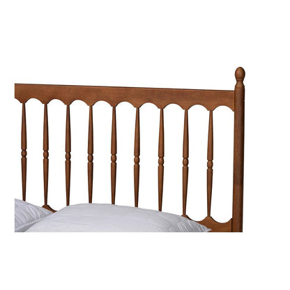 Deance Retro-Modern Walnut Brown Finished Wood Queen Size Platform Bed