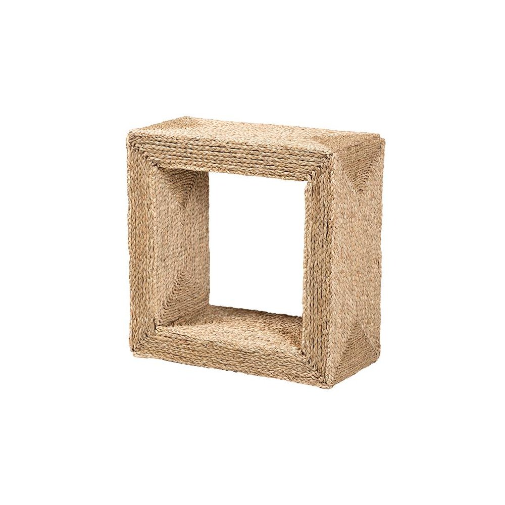 Adonica Modern Bohemian Natural Brown Jute and Wood End Table