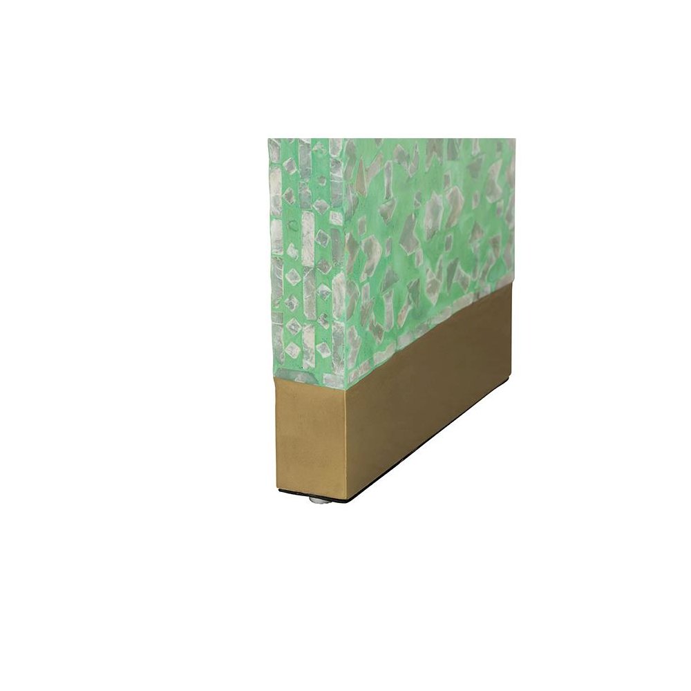 Didrika Modern Bohemian Seafoam Green Mother of Peral Console Table