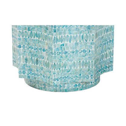 Baxton Studio Olesia Modern Bohemian Blue Mother of Pearl End Table