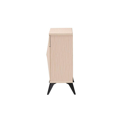 Modern Two-Tone Light Brown and Black Wood 2-Door Sideboard Buffet