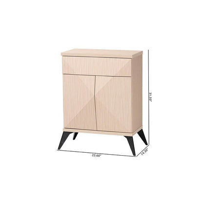 Modern Two-Tone Light Brown and Black Wood 2-Door Sideboard Buffet