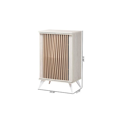 Modern Transitional Light Grey and Brown Wood 2-Door Storage Cabinet