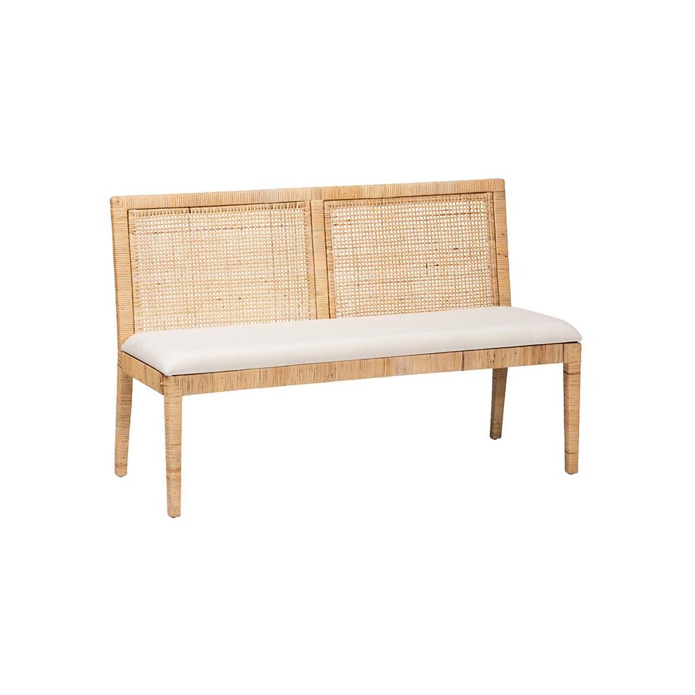 Kalimantan Bohemian Light Honey Rattan 2-Piece Banquette Set