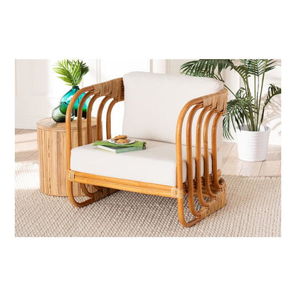 Corsa Modern Bohemian Natural Rattan Arm Chair