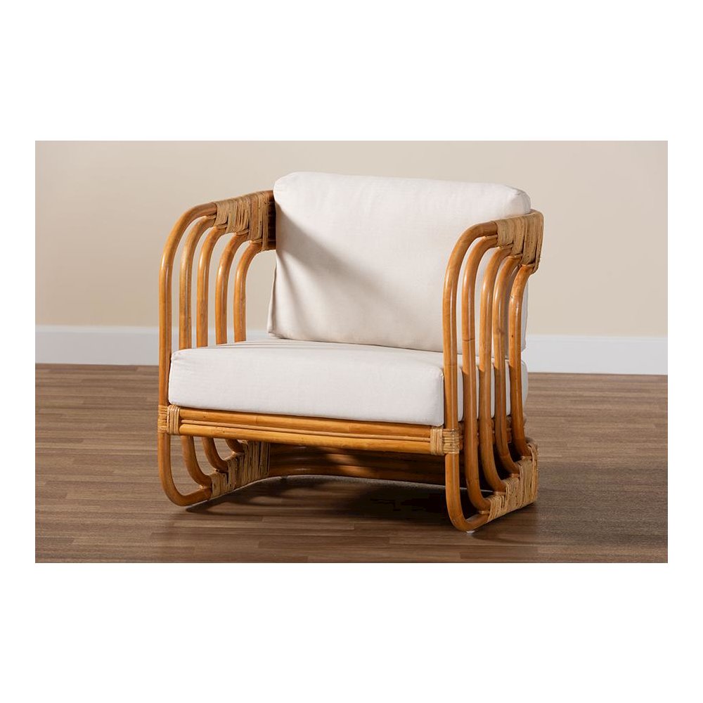Corsa Modern Bohemian Natural Rattan Arm Chair