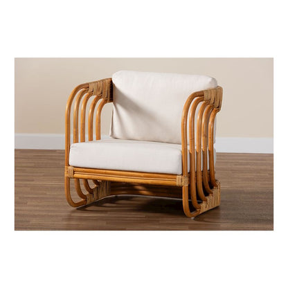 Corsa Modern Bohemian Natural Rattan Arm Chair