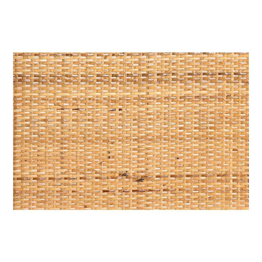 Curacao Modern Bohemian Light Honey Rattan 2-Drawer Bookcase