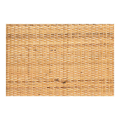 Curacao Modern Bohemian Light Honey Rattan 2-Drawer Bookcase