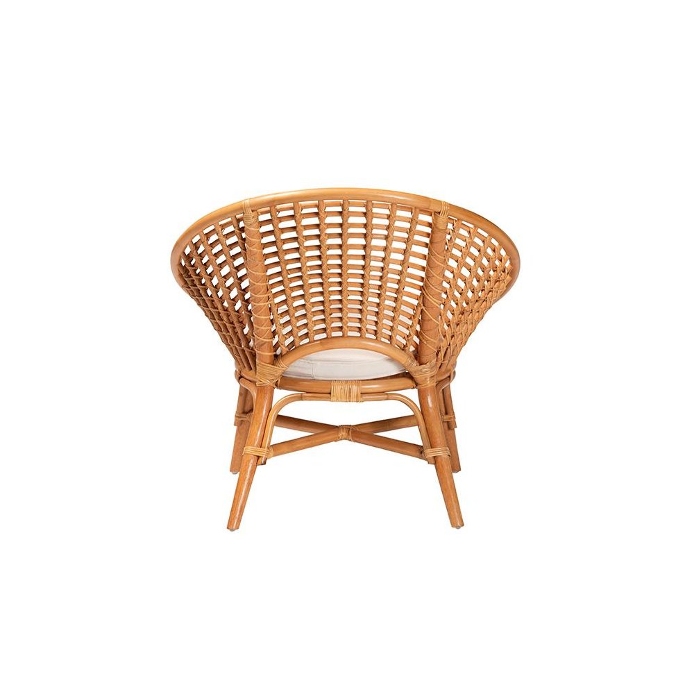 Aerin Modern Bohemian Natural Rattan Accent Chair