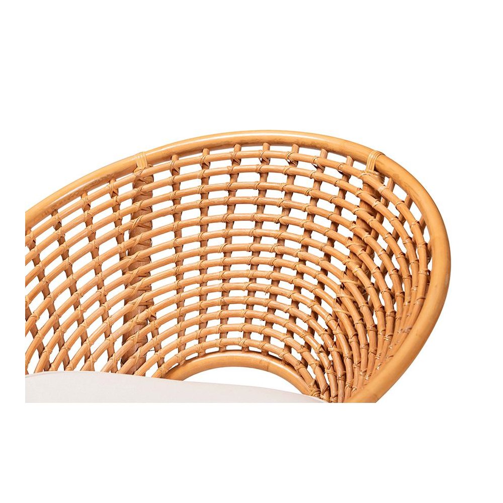 Aerin Modern Bohemian Natural Rattan Accent Chair