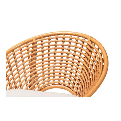 Aerin Modern Bohemian Natural Rattan Accent Chair