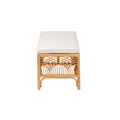 bali & pari Materra Modern bohemian Natural Brown Rattan Bench