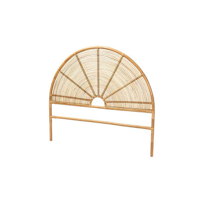 Nina Modern Bohemian Honey Rattan Queen Size Standalone Headboard