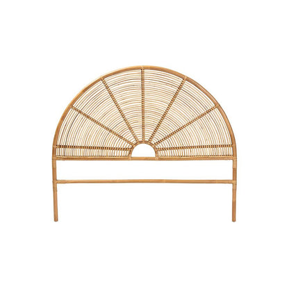 Nina Modern Bohemian Honey Rattan Queen Size Standalone Headboard