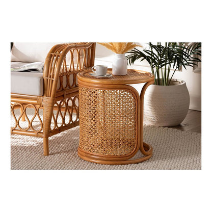 Eldon Bohemian Honey Rattan End Table