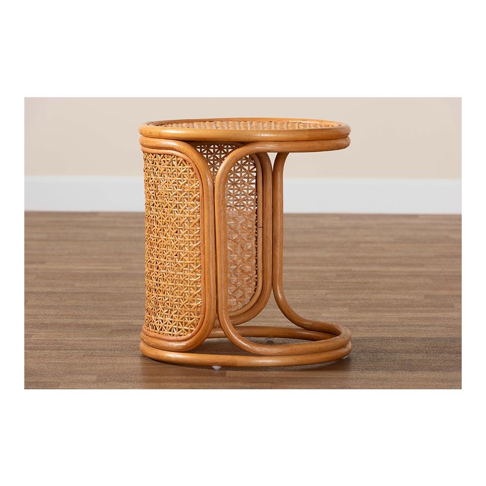 Eldon Bohemian Honey Rattan End Table
