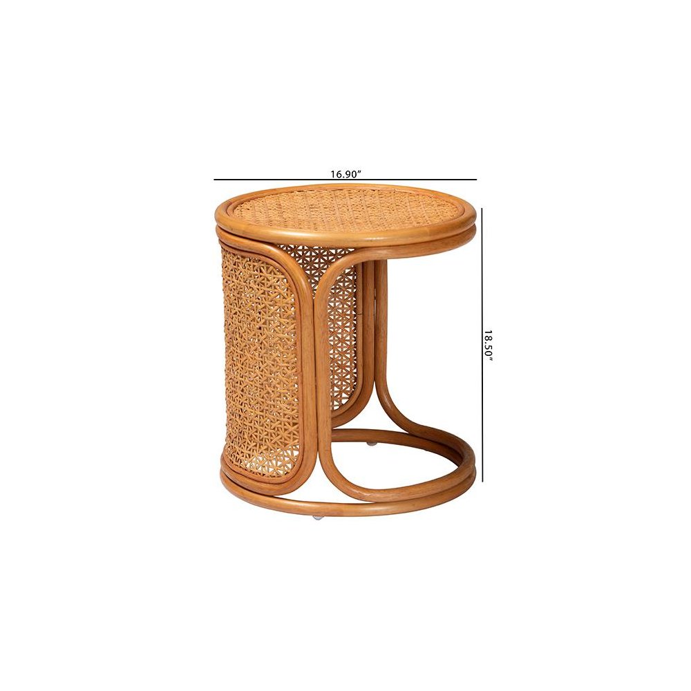 Eldon Bohemian Honey Rattan End Table