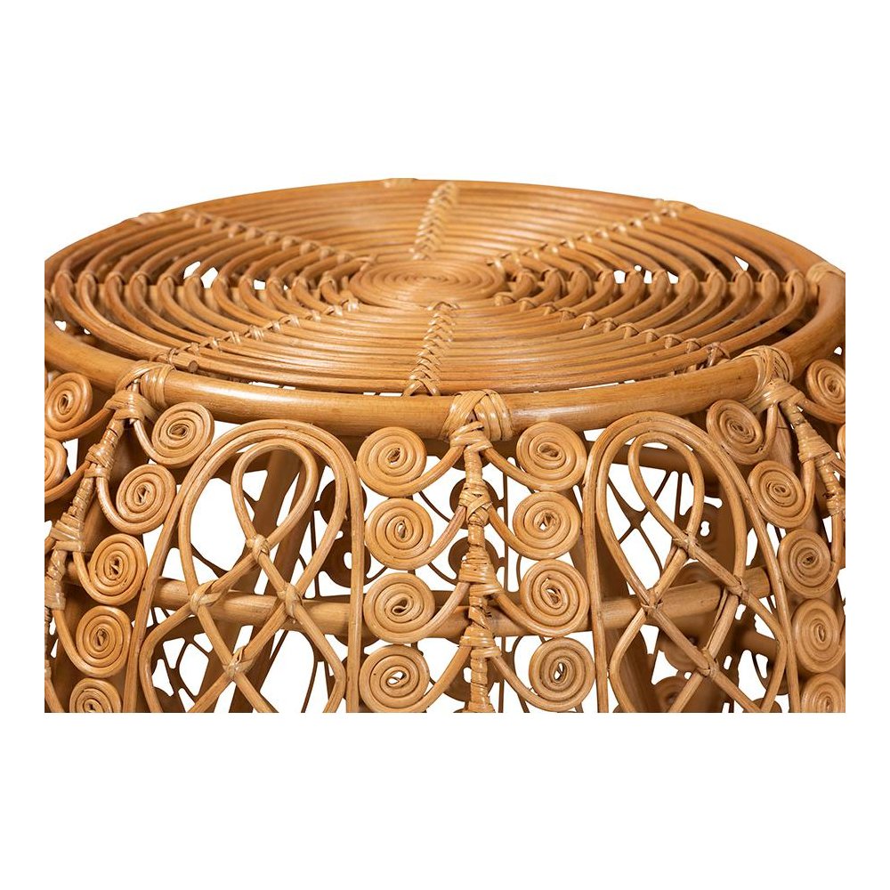 bali & pari Tiramisu Modern Bohemian Natural Brown Rattan Coffee Table