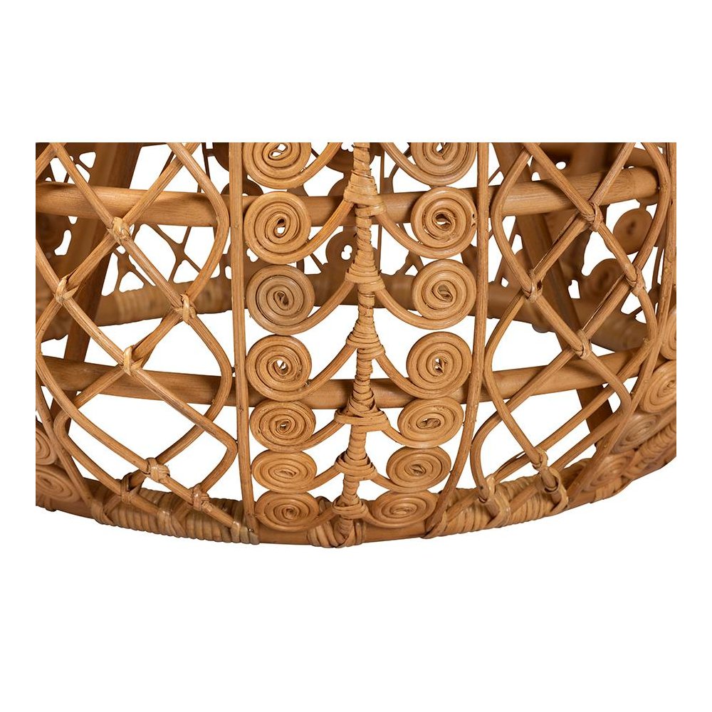 bali & pari Tiramisu Modern Bohemian Natural Brown Rattan Coffee Table