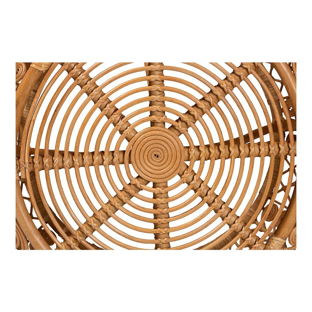 bali & pari Tiramisu Modern Bohemian Natural Brown Rattan Coffee Table