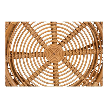bali & pari Tiramisu Modern Bohemian Natural Brown Rattan Coffee Table