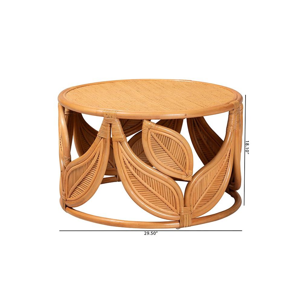 Raflesia Modern Bohemian Natural Rattan Coffee Table
