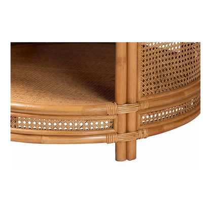 bali & pari Louis Modern Bohemian Natural Brown Rattan Coffee Table