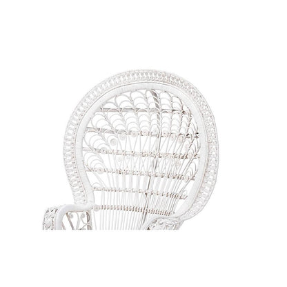 Kallima Modern Bohemian White Natural Rattan Peacock Chair