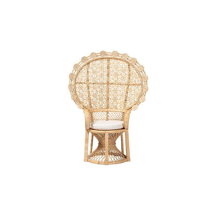 Hecate Modern Bohemian Natural Brown Rattan Peacock Chair