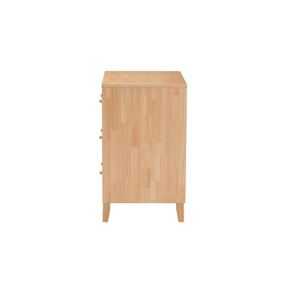Hosea Japandi Carved Honeycomb Natural 3-Drawer Chest