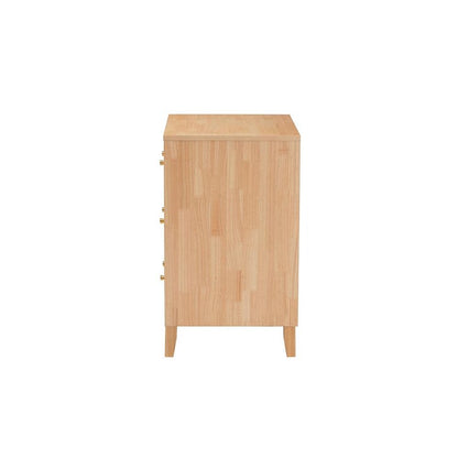 Hosea Japandi Carved Honeycomb Natural 3-Drawer Chest