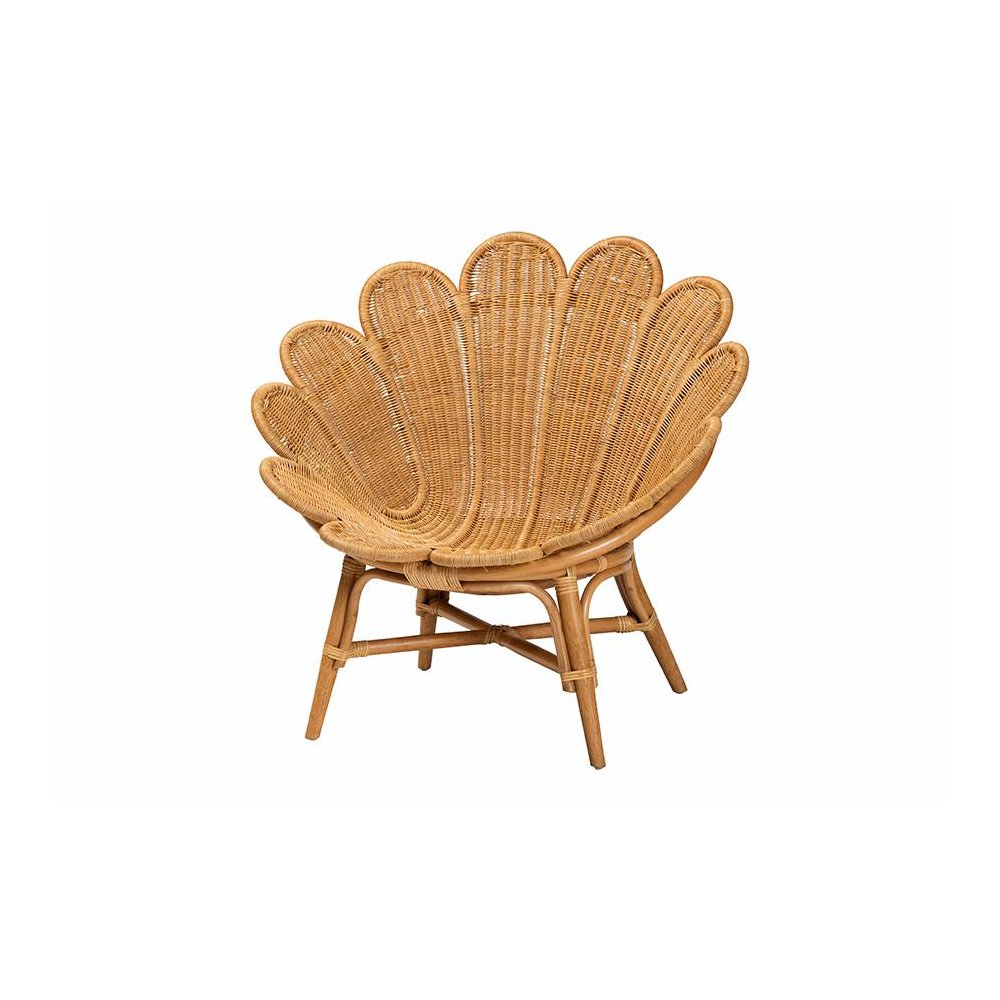 Blossom Bohemian Honey Rattan Accent Flower Chair