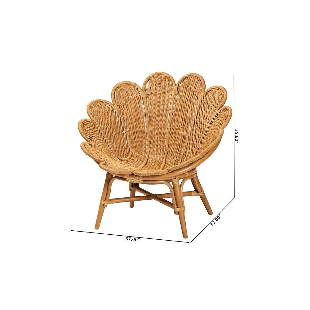 Blossom Bohemian Honey Rattan Accent Flower Chair