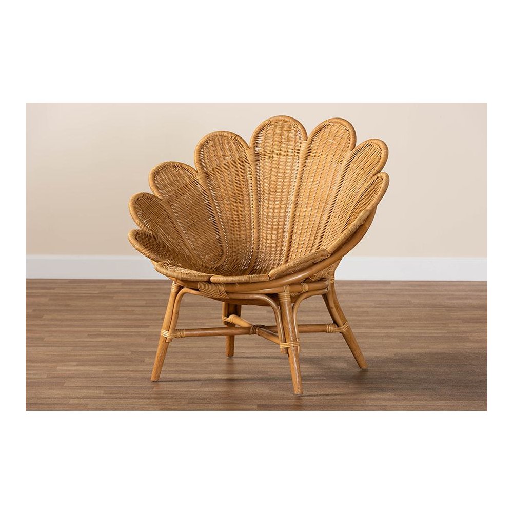 Blossom Bohemian Honey Rattan Accent Flower Chair