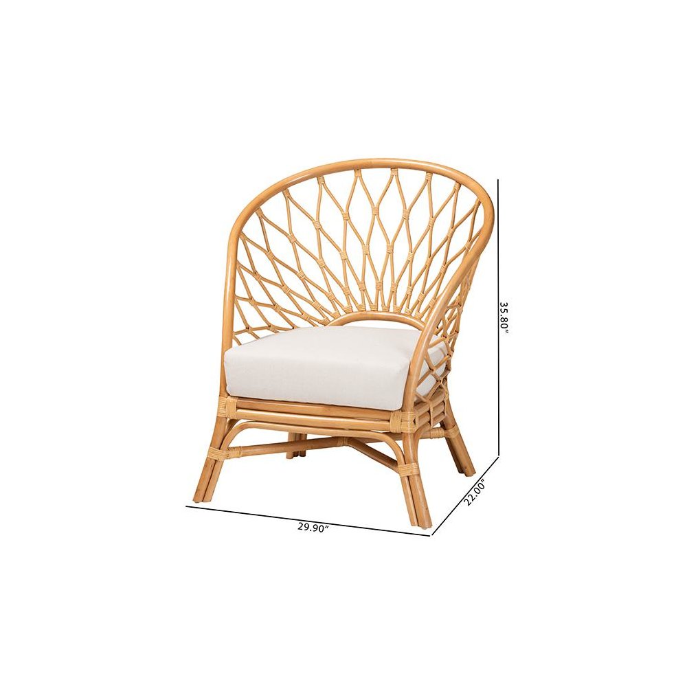 Emmeline Bohemian Honey Rattan Accent Chair