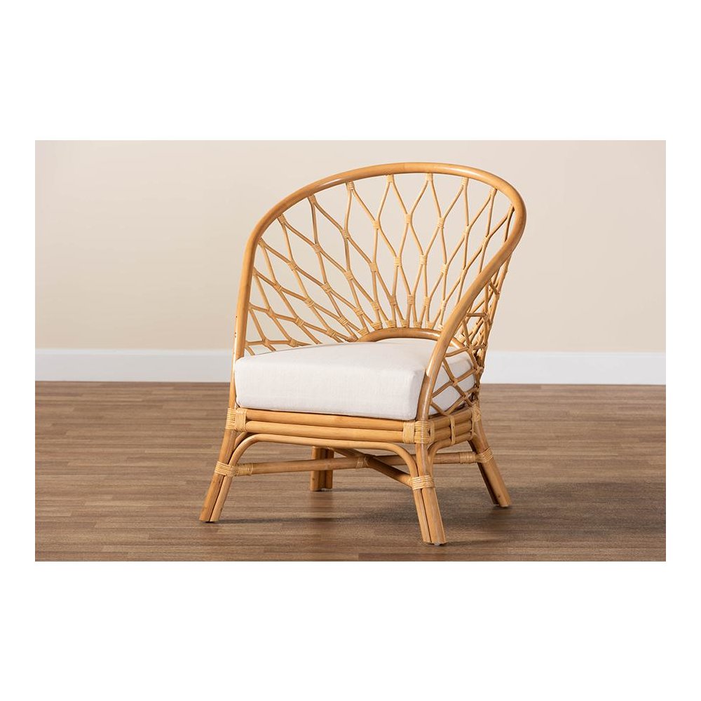 Emmeline Bohemian Honey Rattan Accent Chair