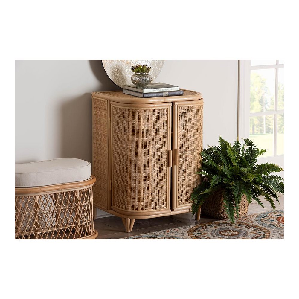 Yanka Bohemian Natural Rattan Storage Cabinet