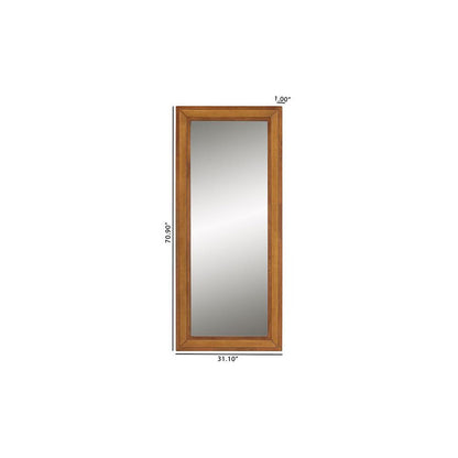 Rowanne Mid-Century Modern Walnut Brown Rubberwood and Rattan Frame Wall Mirror